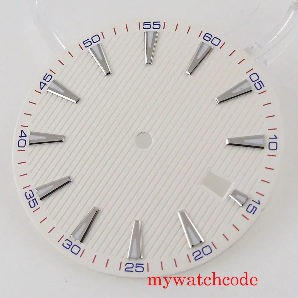 For NH35 33.5mm Sterile Watch Dial Face Parts With Date Window Luminous Marks Wistwatch Replacement
