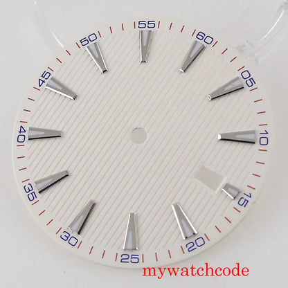 For NH35 33.5mm Sterile Watch Dial Face Parts With Date Window Luminous Marks Wistwatch Replacement