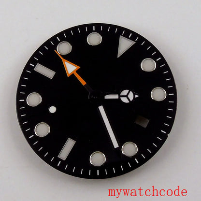 Watch Dial And Hands Set Fit Mingzhu 3804 Automatic Movement With Date Window Luminous Marks Wristwatch Parts