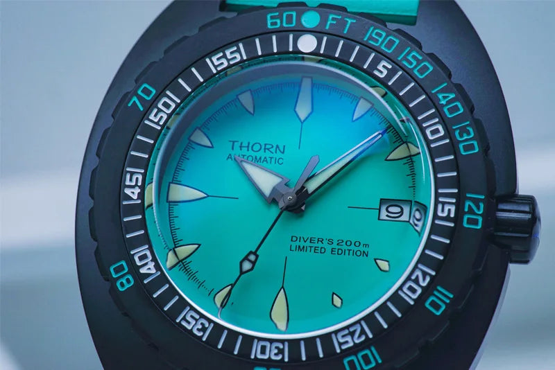 THORN SHY020 Turtle SUB 300T Automatic NH35 44mm AR Sapphire Glass C3 Luminous 200Bar Diver