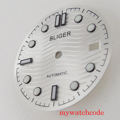 For NH35 Automatic Movement Watch Parts Dial Hands With Date Window Luminous Marks