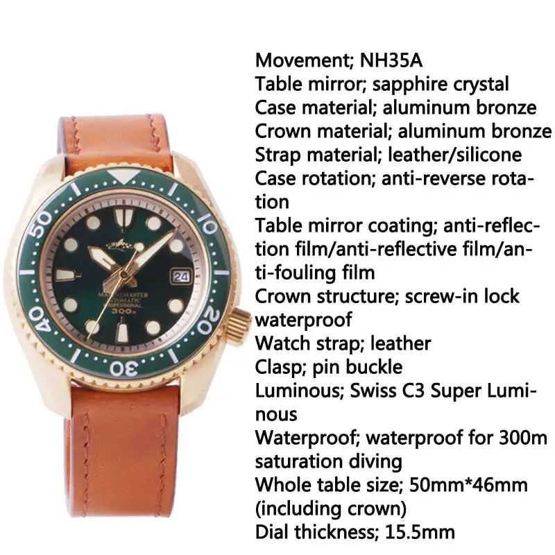 HEIMDALLR Real Bronze SBDX Diver HMCE21 NH35 Sapphire Crystal Lord Of The Sea 46MM 30Bar