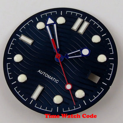 31mm Wave Dial Watch Face Hands Fit for NH35A ETA 2824 PT5000 ST2130 Miyota 8215 821A DG2813 3804 Movement Date Luminous Dial