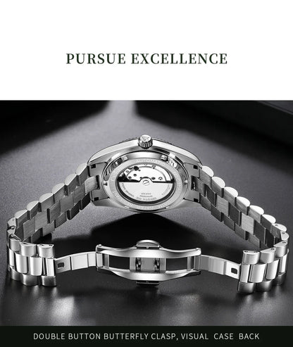 Cadisen C8198 DateJust Olive Green Palm Motif 10bar Dress Sapphire 40MM Miyota 8215 Movt