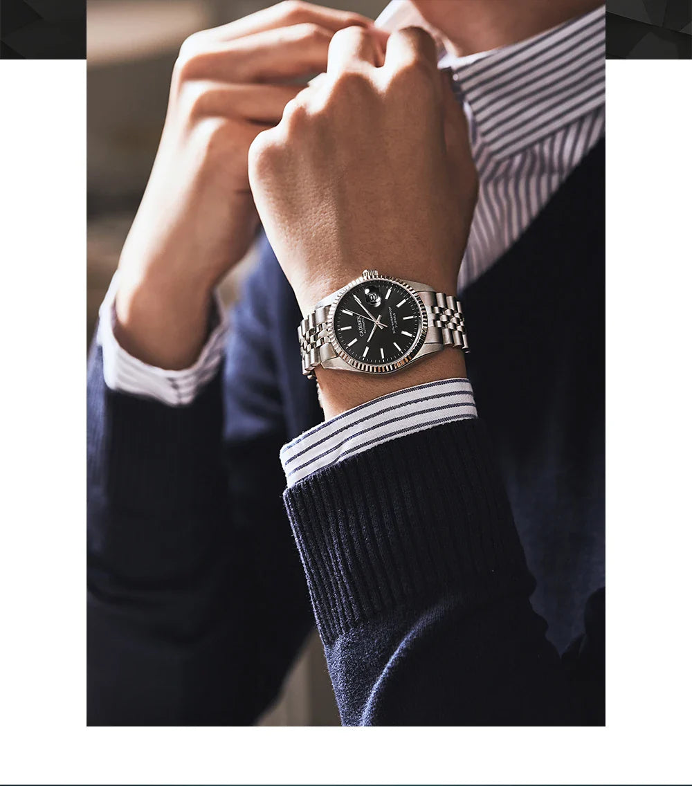 CADISEN C8053 Dress Watch Date Just  miyota 8215 Automatic 38MM Sapphire 5Bar