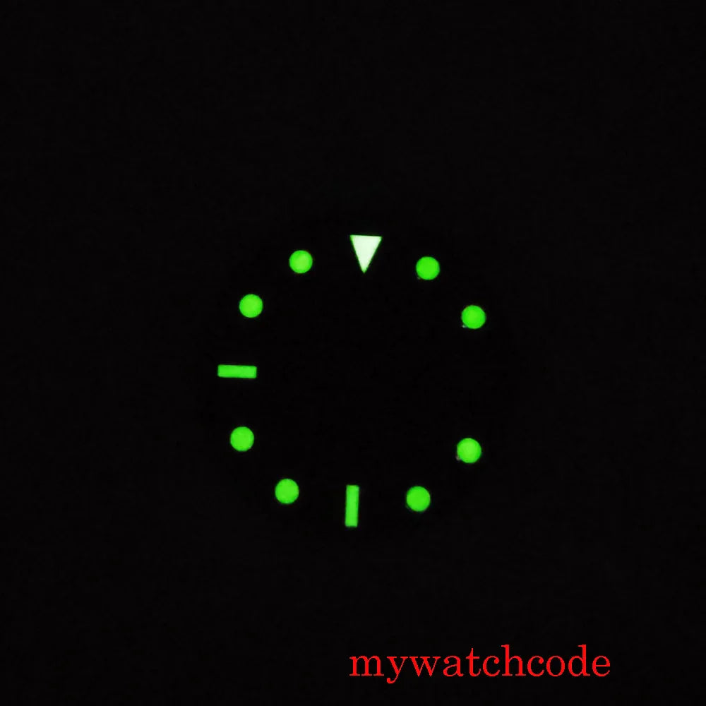 29mm Grey Sterile Dial Face With Date Window Green Luminous Marks Fit NH35A  Movement New Arrival Parts