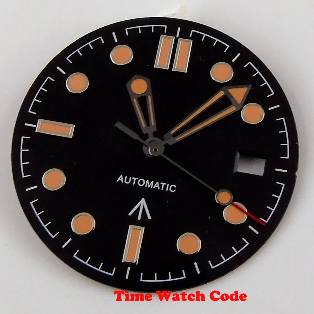 31mm Wave Dial Watch Face Hands Fit for NH35A ETA 2824 PT5000 ST2130 Miyota 8215 821A DG2813 3804 Movement Date Luminous Dial
