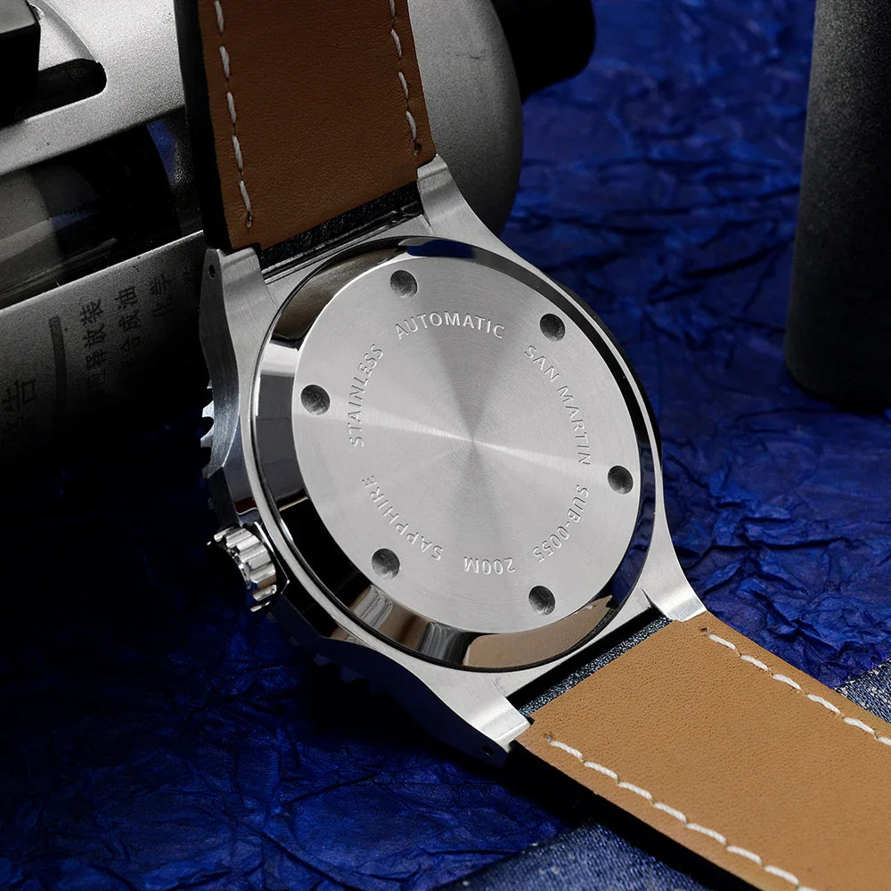 San Martin Diver SN0055G 42mm PT5000 SW200 Automatic Watch AR Sapphire 20Bar BGW-9 Lume