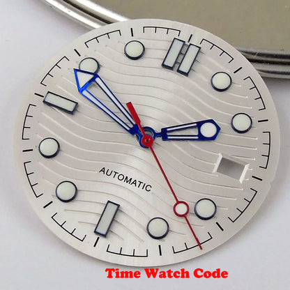 31mm Wave Dial Watch Face Hands Fit for NH35A ETA 2824 PT5000 ST2130 Miyota 8215 821A DG2813 3804 Movement Date Luminous Dial