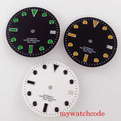 28.5mm Black White Sterile Watch Dial For 24 Jewels NH35A NH36A Automatic Movement With Date Window