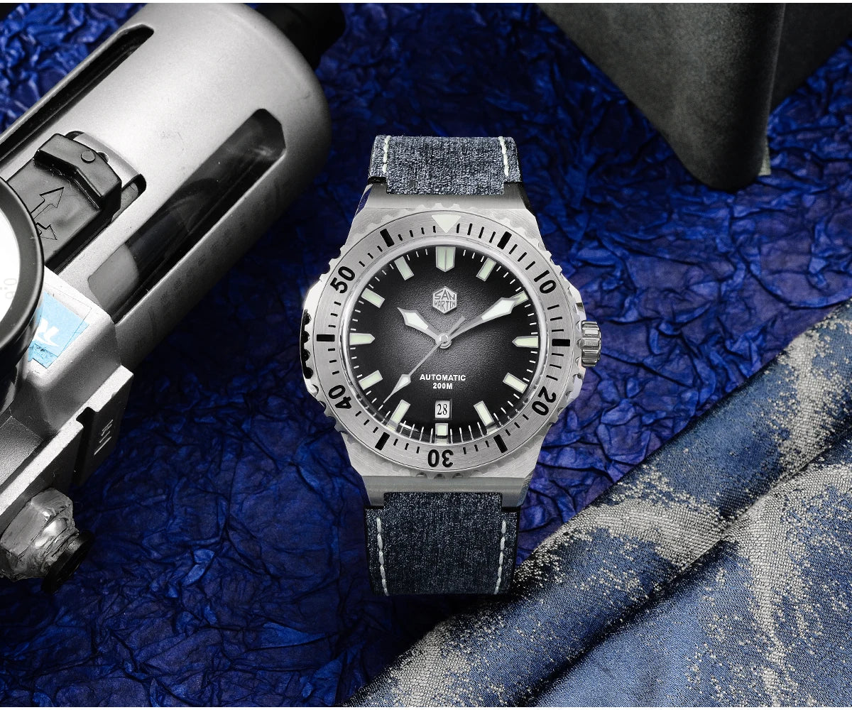 San Martin Diver SN0055G 42mm PT5000 SW200 Automatic Watch AR Sapphire 20Bar BGW-9 Lume
