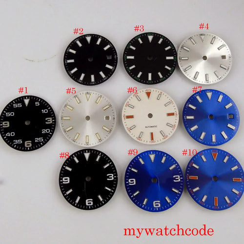 29mm Sterile Watch Dial For MIYOTA 82 Series Mingzhu 2813 Automatic Movement Luminous Marks Wristwatch Parts