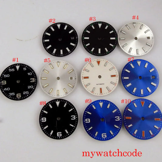 29mm Sterile Watch Dial For MIYOTA 82 Series Mingzhu 2813 Automatic Movement Luminous Marks Wristwatch Parts