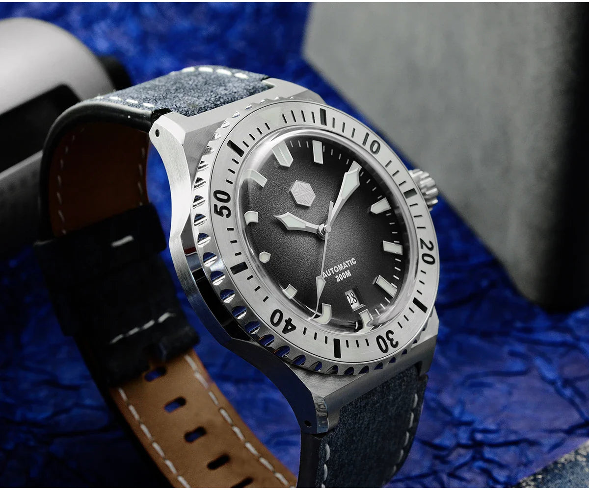 San Martin Diver SN0055G 42mm PT5000 SW200 Automatic Watch AR Sapphire 20Bar BGW-9 Lume