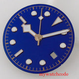30.5mm Black Blue Green Watch Dial For NH35A MIYOTA 8215 821A 8205 Mingzhu 2813 Movement With Date Window Wristwatch Replacement
