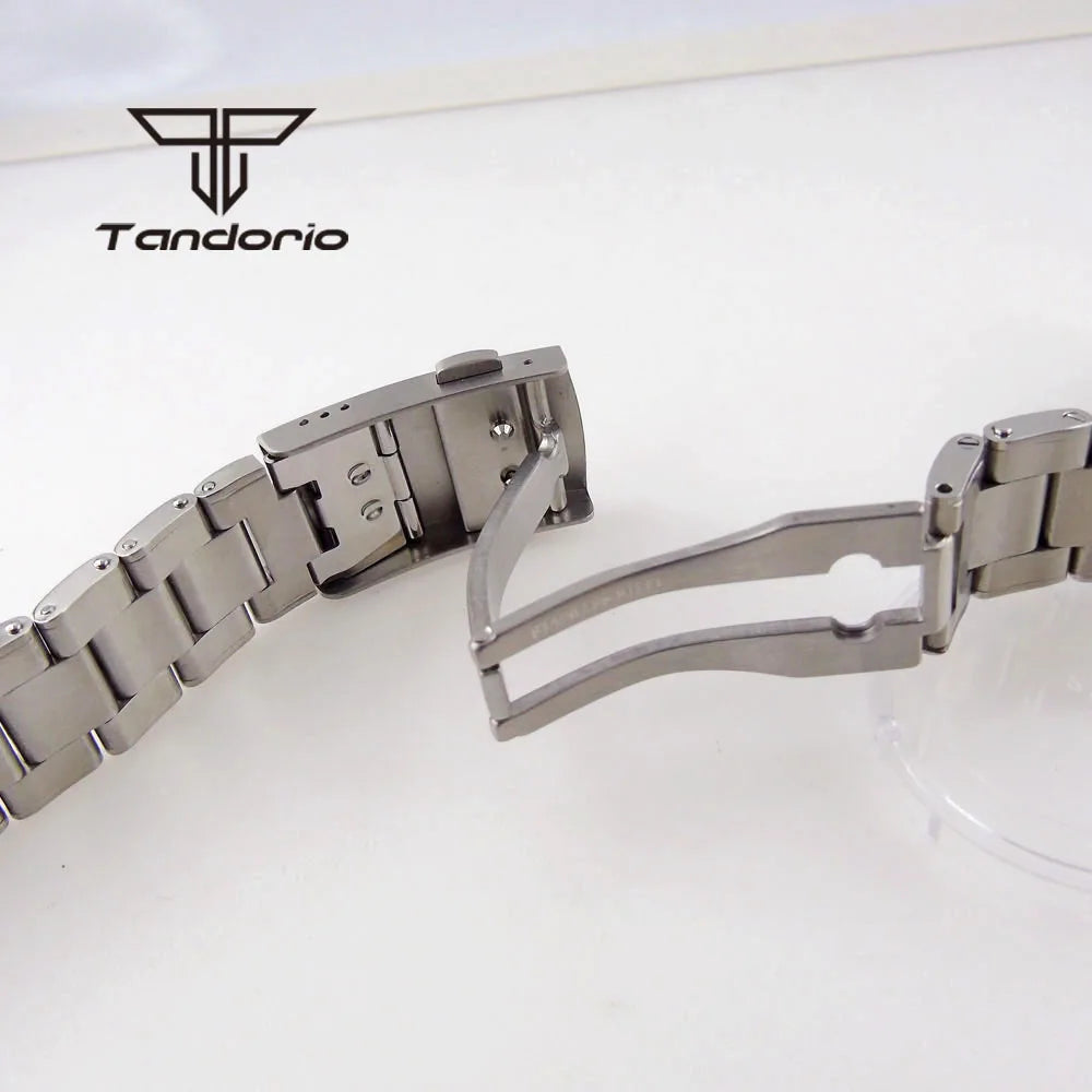 20mm Width Stainless Steel Watchband Bracelet Folding Clasp Push Button Watch Spare Parts Replacements