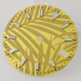 Leaf Watch Dial 29mm Lume Dial Watches Face Fit For NH35/NH35A Movement Date Window Leaf Design Black/Yellow/White Color