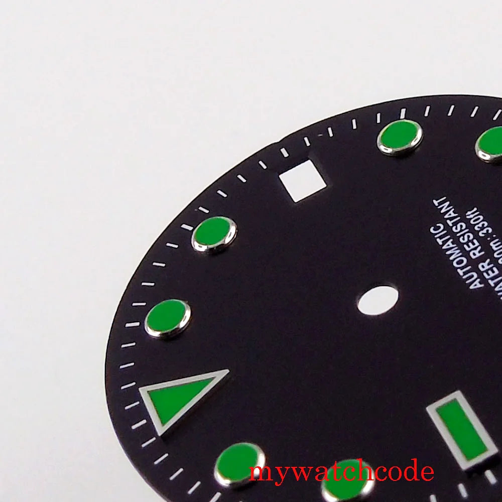28.5mm Black White Sterile Watch Dial For 24 Jewels NH35A NH36A Automatic Movement With Date Window