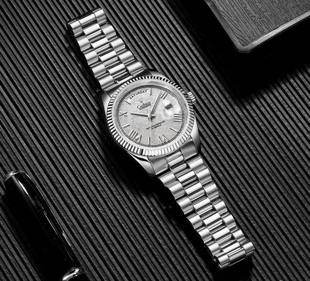 CADISEN C8185 DD40 Day-Date Watch Meteorite Dial  MIYOTA 8285 40MM Sapphire 10Bar
