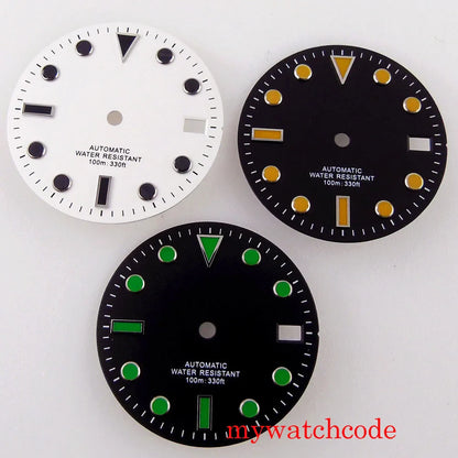 28.5mm Black White Sterile Watch Dial For 24 Jewels NH35A NH36A Automatic Movement With Date Window