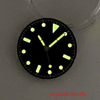 For NH35 NH36 MIYOTA 82 Series ETA 2836 2824 Automatic Movement 29MM California Black Super Luminous Watch Dial Face Hands Set