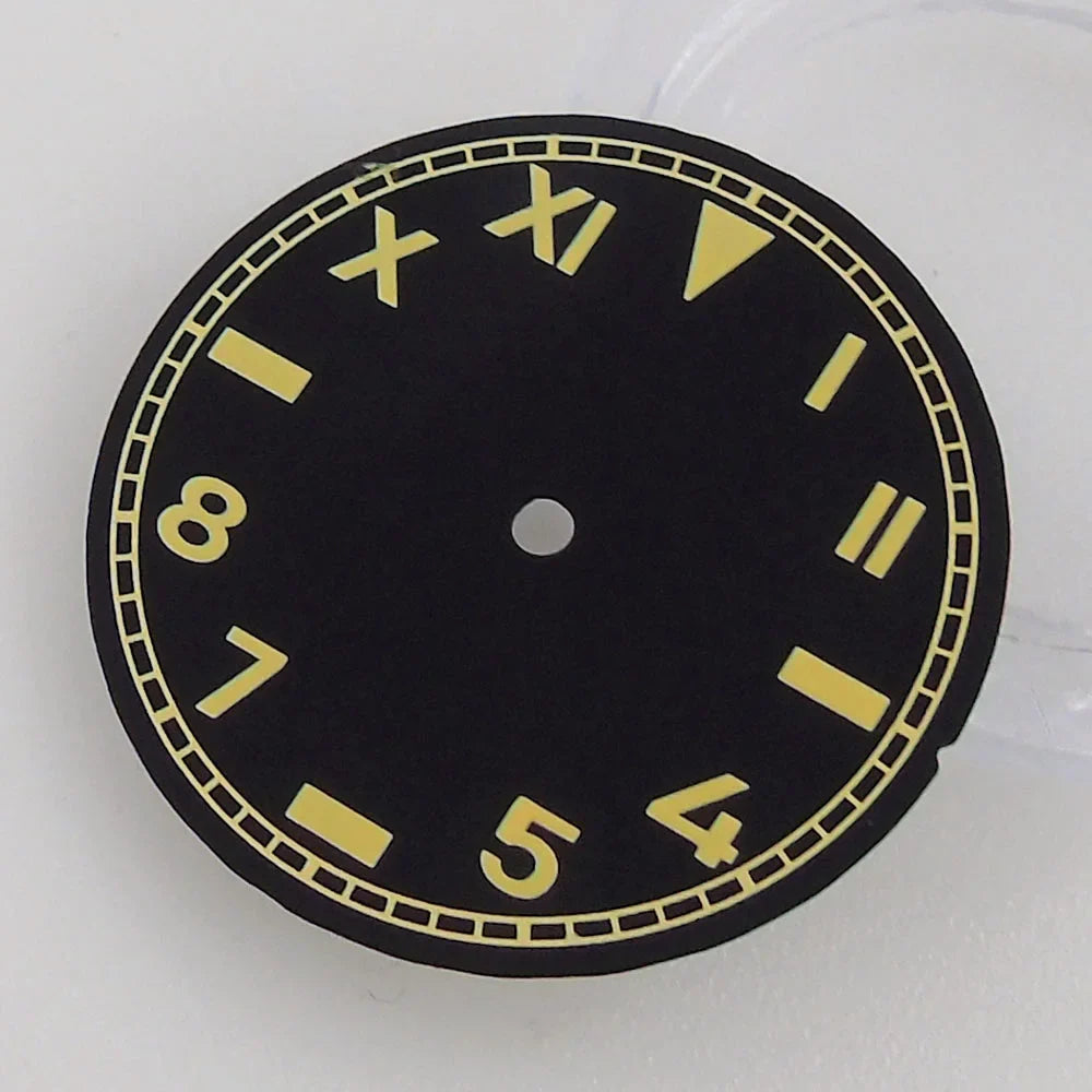 For NH35 NH36 MIYOTA 82 Series ETA 2836 2824 Automatic Movement 29MM California Black Super Luminous Watch Dial Face Hands Set