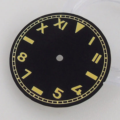 For NH35 NH36 MIYOTA 82 Series ETA 2836 2824 Automatic Movement 29MM California Black Super Luminous Watch Dial Face Hands Set