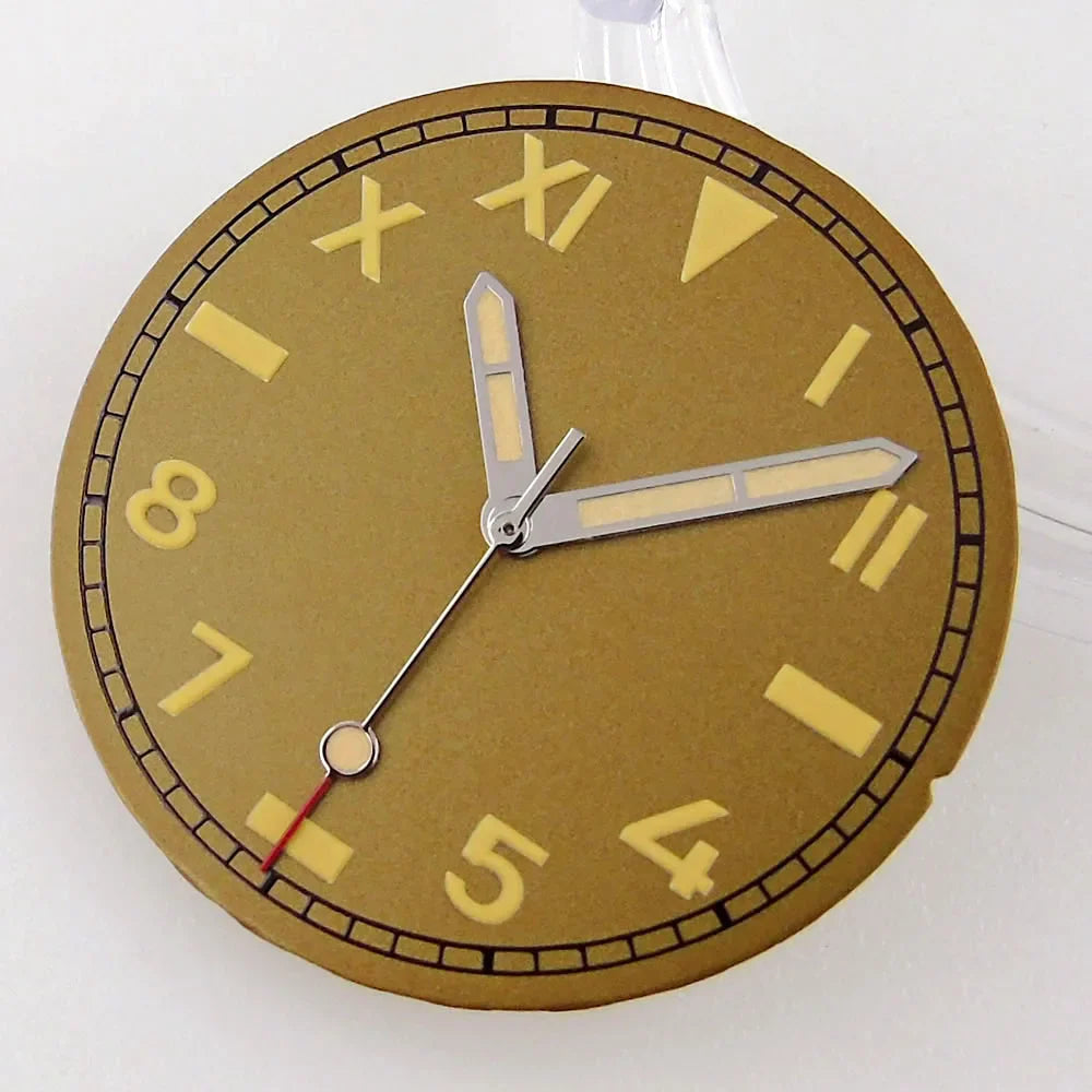 For NH35 NH36 MIYOTA 82 Series ETA 2836 2824 Automatic Movement 29MM California Black Super Luminous Watch Dial Face Hands Set