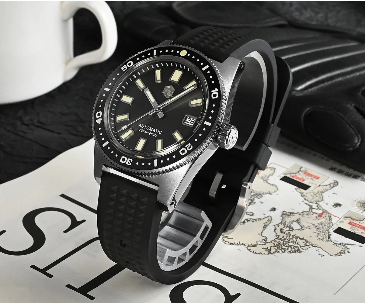 San Martin 62mas V4 Diver SN0007G 41mm NH35 Automatic AR Sapphire  Date Window 20bar c3 Luminous