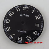 29.2mm silver/black/blue wtach dial date window fit for Miyota 8215/Mingzhu 2813 automatic movement men's watch