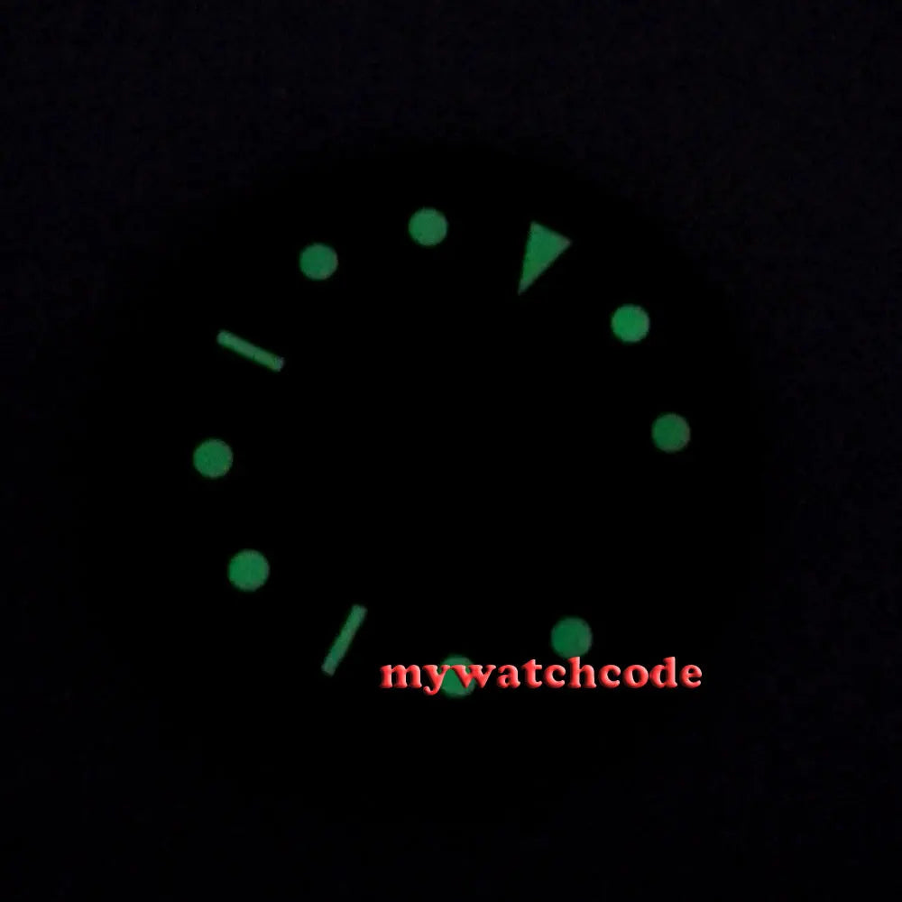 30.4mm black sterile dial green luminous Watch Dial for 2824 2836 Movement  D25