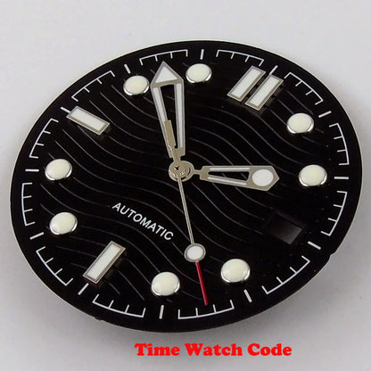 31mm Wave Dial Watch Face Hands Fit for NH35A ETA 2824 PT5000 ST2130 Miyota 8215 821A DG2813 3804 Movement Date Luminous Dial