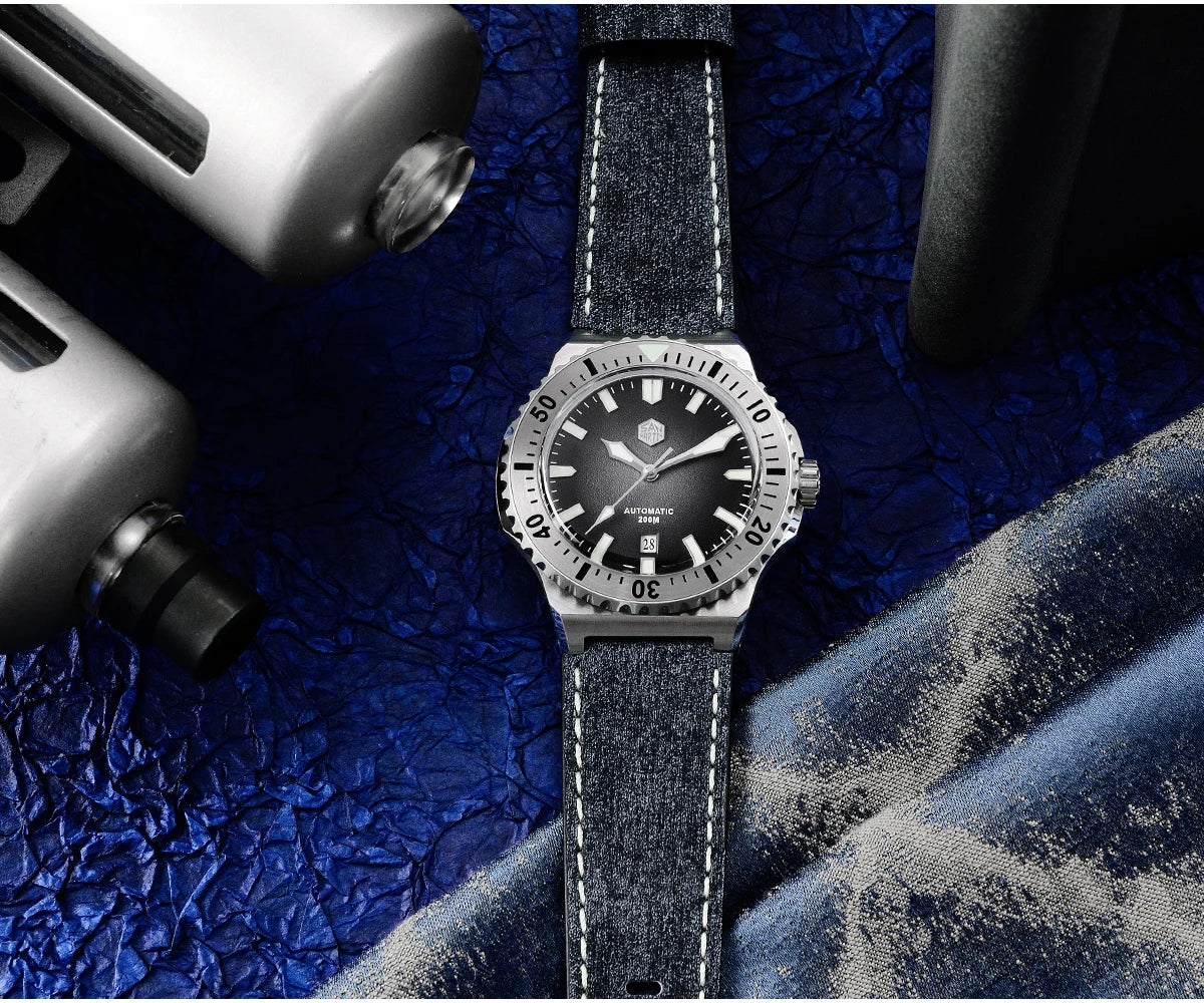 San Martin Diver SN0055G 42mm PT5000 SW200 Automatic Watch AR Sapphire 20Bar BGW-9 Lume