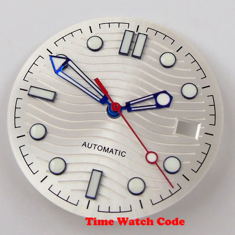 31mm Wave Dial Watch Face Hands Fit for NH35A ETA 2824 PT5000 ST2130 Miyota 8215 821A DG2813 3804 Movement Date Luminous Dial