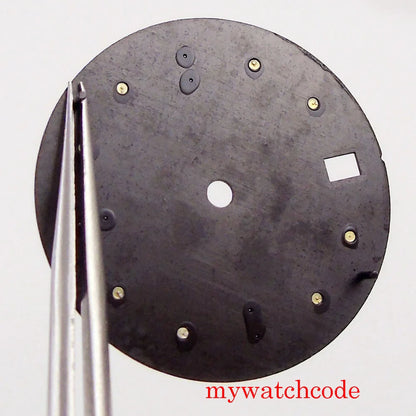 28.5mm Black White Sterile Watch Dial For 24 Jewels NH35A NH36A Automatic Movement With Date Window