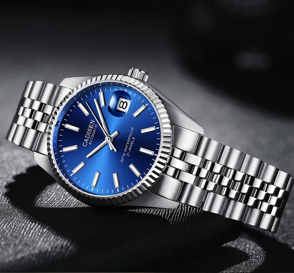 CADISEN C8053 Dress Watch Date Just  miyota 8215 Automatic 38MM Sapphire 5Bar