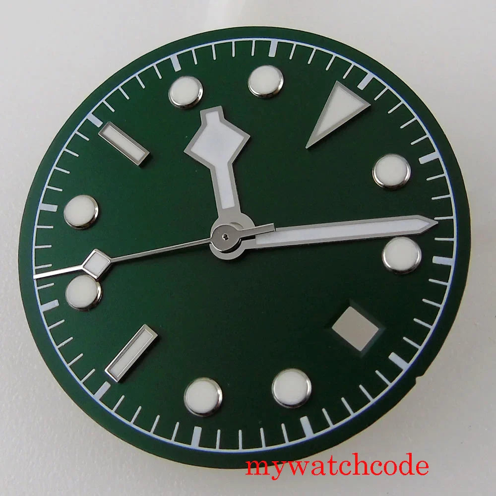 30.5mm Black Blue Green Watch Dial For NH35A MIYOTA 8215 821A 8205 Mingzhu 2813 Movement With Date Window Wristwatch Replacement