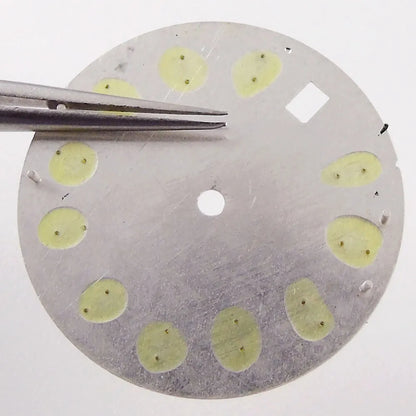 High Quality 28.5mm White Dial With Green Marks For NH35 Automatic Movement Date Window