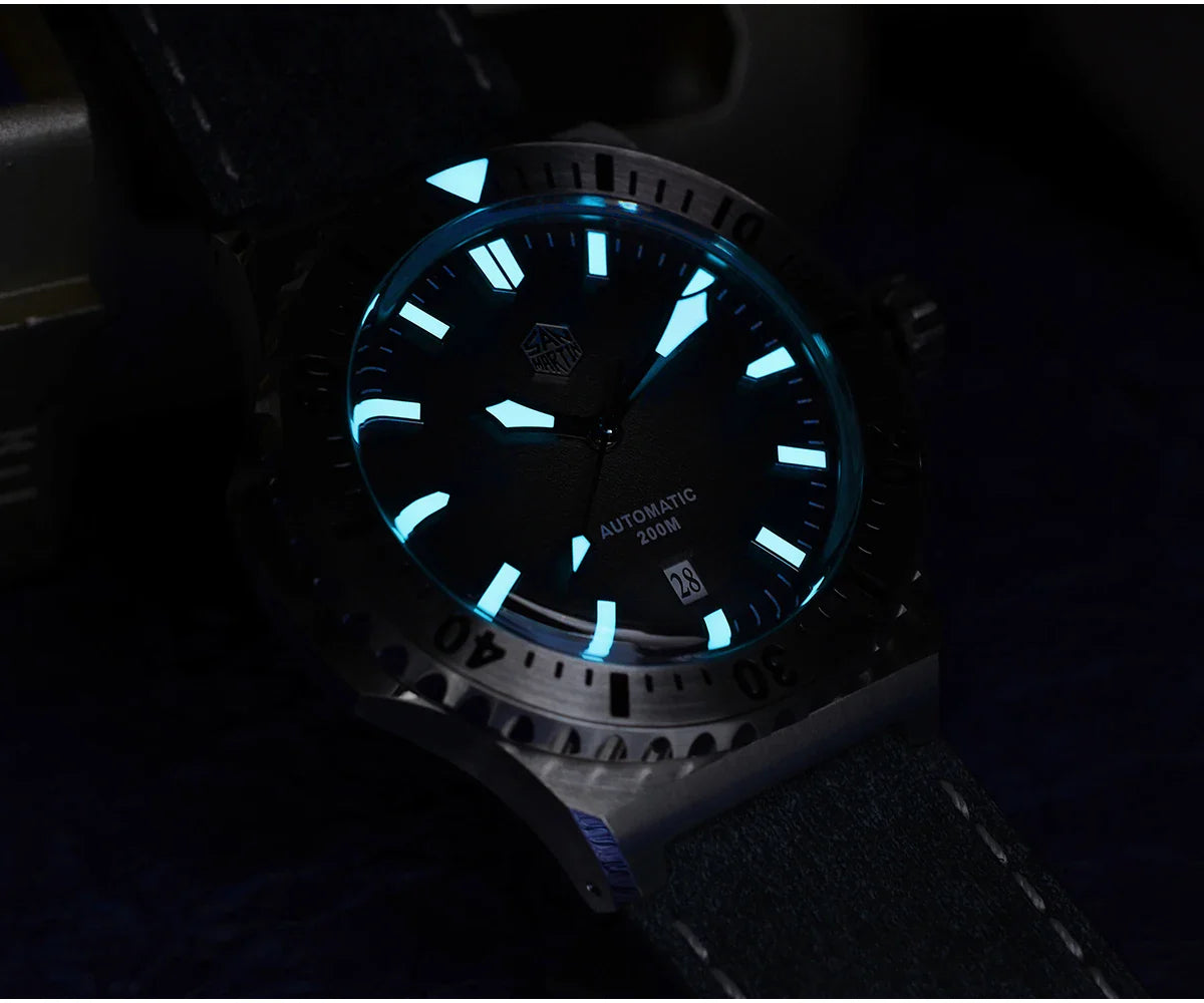 San Martin Diver SN0055G 42mm PT5000 SW200 Automatic Watch AR Sapphire 20Bar BGW-9 Lume