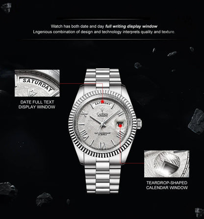 CADISEN C8185 DD40 Day-Date Watch Meteorite Dial  MIYOTA 8285 40MM Sapphire 10Bar