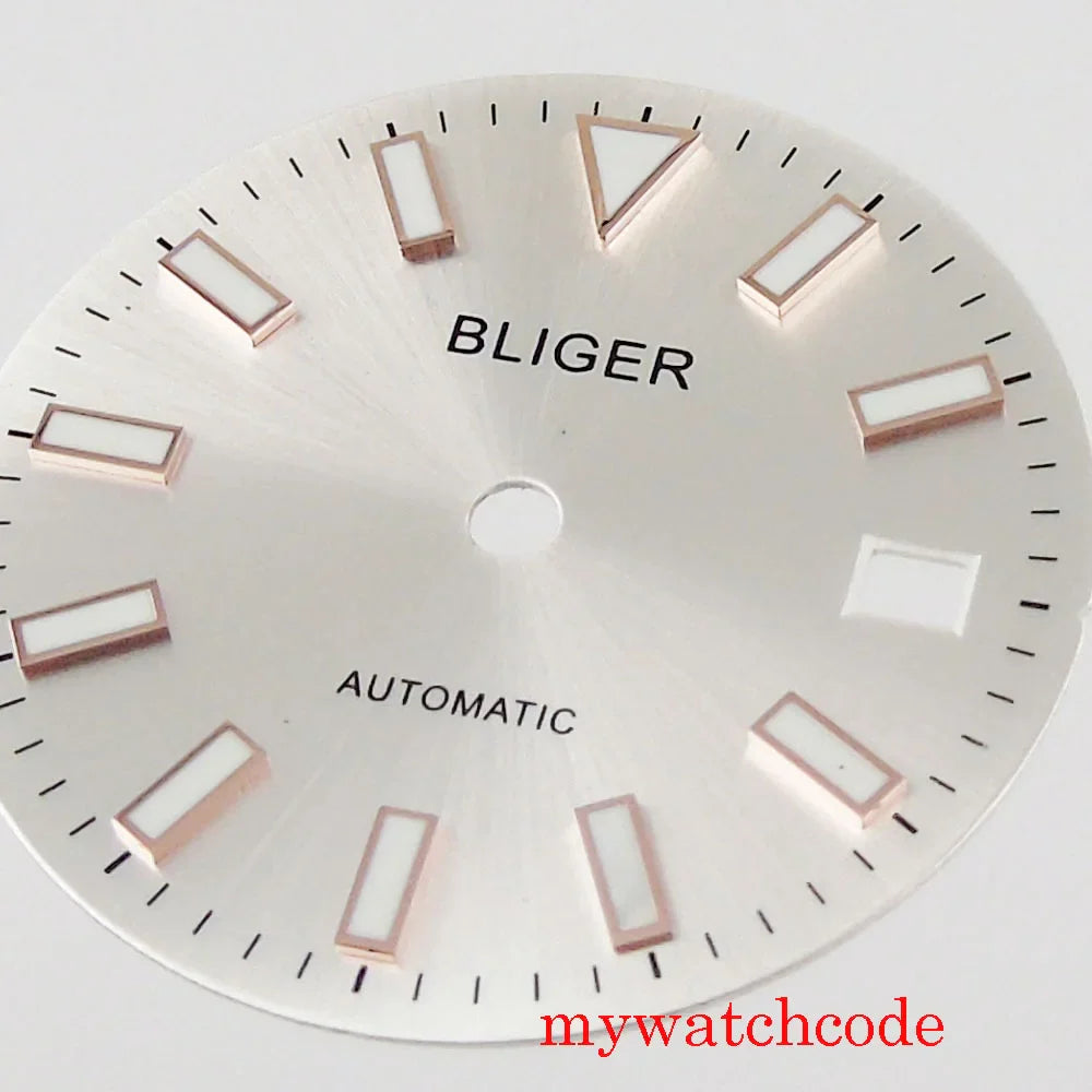 29mm stainless steel  silver color sterile men watch dial with date window watch hand fit miyota 8215 movement