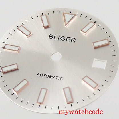 29mm stainless steel  silver color sterile men watch dial with date window watch hand fit miyota 8215 movement