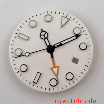 Watch Dial And Hands Set Fit Mingzhu 3804 Automatic Movement With Date Window Luminous Marks Wristwatch Parts