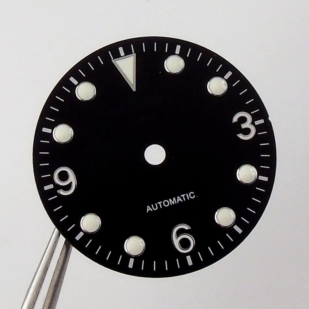 29.2mm Black/Green/Blue Watch Dial Luminous Marks Fit NH35A MH35 Automatic Movement Wristwatch Accessories