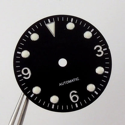 29.2mm Black/Green/Blue Watch Dial Luminous Marks Fit NH35A MH35 Automatic Movement Wristwatch Accessories
