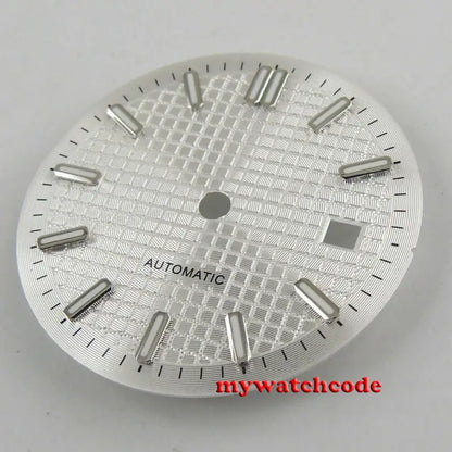 31mm Sterile Grid Black Watch Dial fit E TA 2824 2836 DG mingzhu 2813 8215 821a 8205 movement Replacement Parts