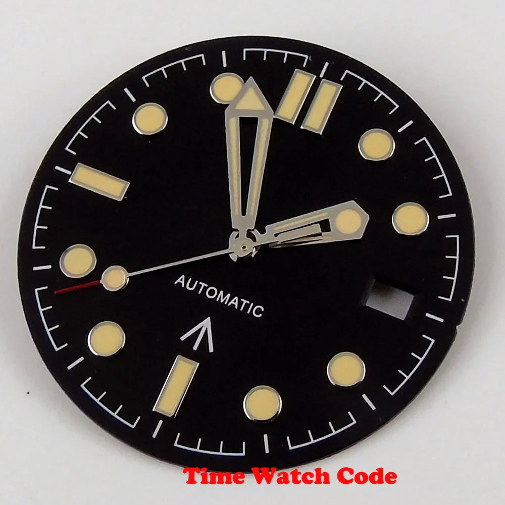31mm Wave Dial Watch Face Hands Fit for NH35A ETA 2824 PT5000 ST2130 Miyota 8215 821A DG2813 3804 Movement Date Luminous Dial