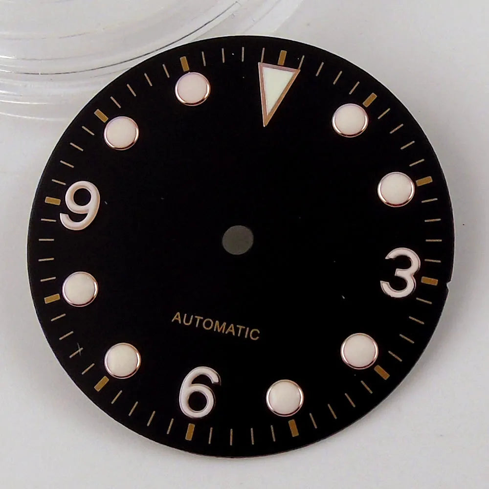 29.2mm Black/Green/Blue Watch Dial Luminous Marks Fit NH35A MH35 Automatic Movement Wristwatch Accessories