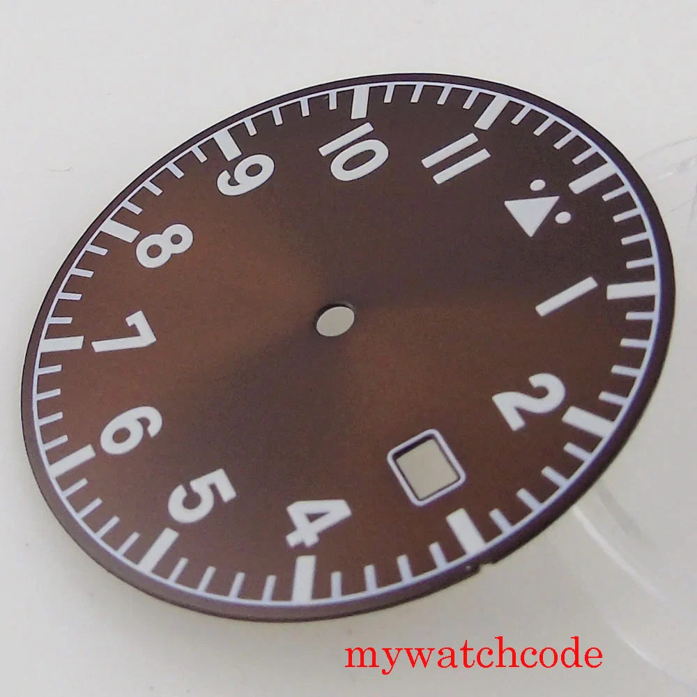 33.6mm Sunburst Watch Dial Green Luminous For NH35A Movement Green Luminous Marks With Date Window Wristwatch Accessories