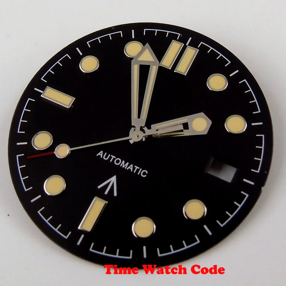 31mm Wave Dial Watch Face Hands Fit for NH35A ETA 2824 PT5000 ST2130 Miyota 8215 821A DG2813 3804 Movement Date Luminous Dial